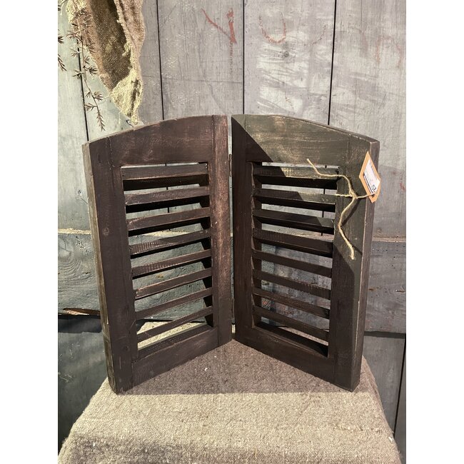 # Dubbel louvreluik - hout - grijs - 2 x 25 cm x 40 cm