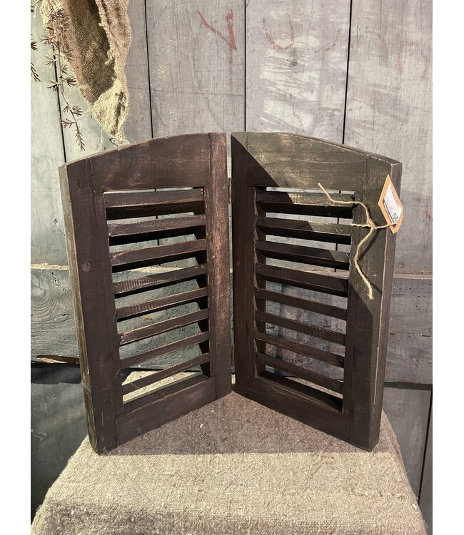 # Dubbel louvreluik - hout - grijs - 2 x 25 cm x 40 cm