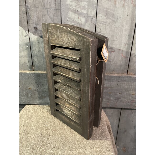 # Dubbel louvreluik - hout - grijs - 2 x 25 cm x 40 cm