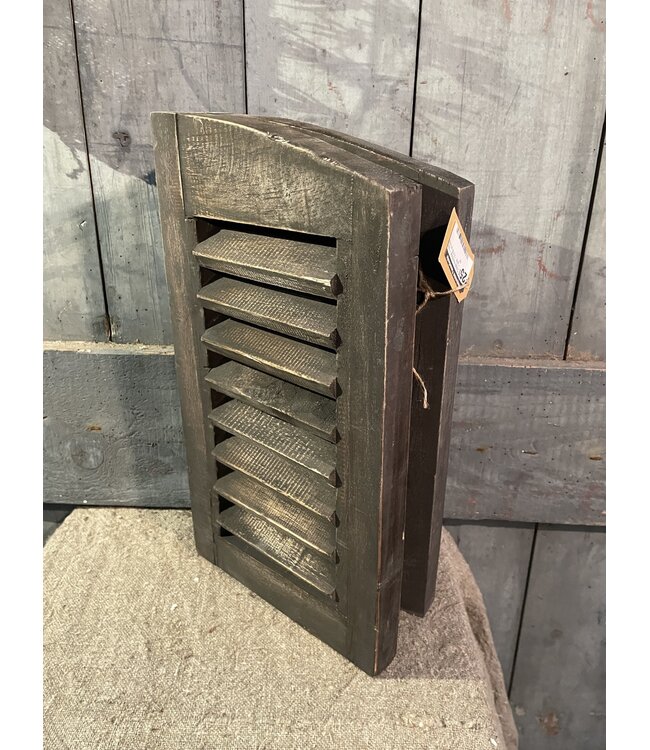 # Dubbel louvreluik - hout - grijs - 2 x 25 cm x 40 cm
