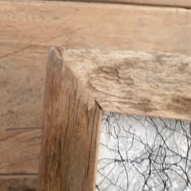 ## wordt niet verzonden - Fotolijst - oud hout - 19 x 2 x 23,5 cm (binnenkant 13 x 17 cm) - medium