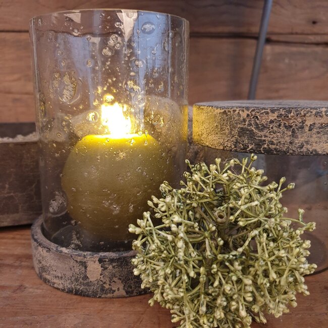 # Pot/windlicht - deksel hout - 12 x 12 x 16 cm - large - per stuk