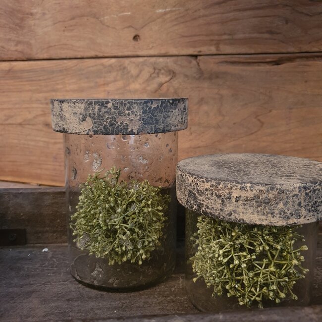 # Pot/windlicht - deksel hout - 12 x 12 x 16 cm - large - per stuk