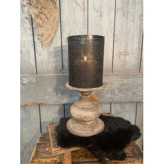 wordt niet verzonden - windlicht leonie - 171 x 17 x 40 cm - grey finish