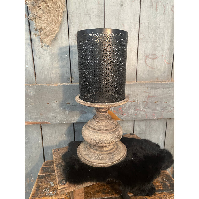 wordt niet verzonden - windlicht leonie - 171 x 17 x 40 cm - grey finish