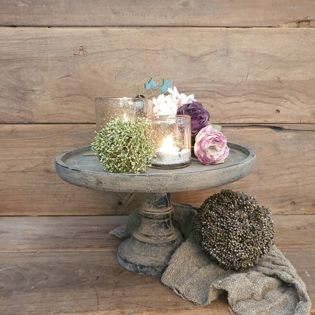 # Houten plateau op voet - 30 x 30 x 17 cm