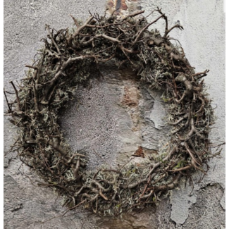 Bonsai moss wreath grey 30cm