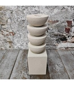 Leyu kandelaar metaal creme 9x28cm