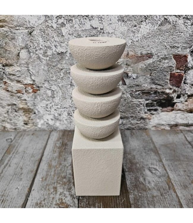 Leyu kandelaar metaal creme 9x28cm