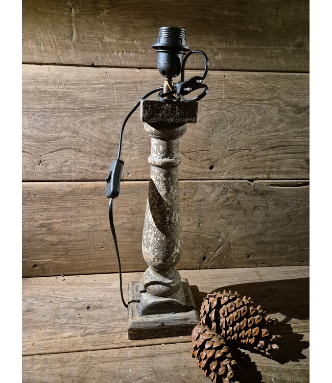 Houten lampvoet (219) - 13 x 13 x 40 cm (49cm incl fitting)