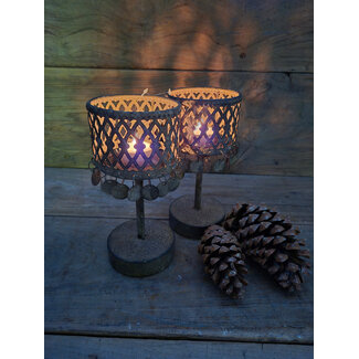 Countryfield # Kandelaar - munt - roest - 10 x 21,5 cm - per stuk