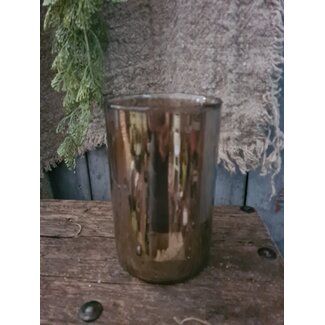 # Cylinder - bubbelglas - bruin - 10 x 16 cm