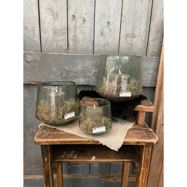 Countryfield Vaas - bubbelglas - taps - ca. 25 x 25 x 20 cm