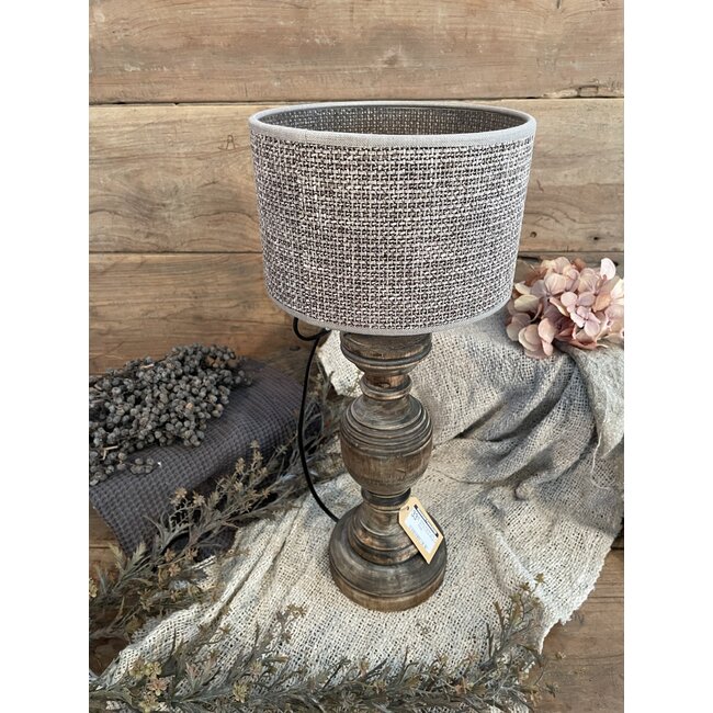 2041 - KKL - Lampekap - bruin linnen - 20 x 13 cm