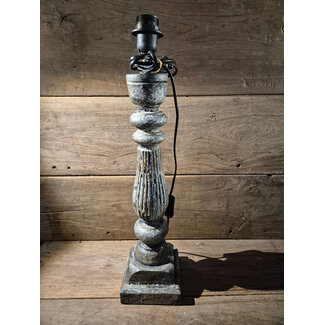 Houten lampvoet (251) per stuk- 14 x 14 x 51 cm (60 cm incl. fitting) - excl. kap