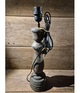 Houten lampvoet (254) per stuk- 13 x 13 x 40 cm (49 cm incl. fitting) - excl. kap