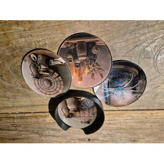 # 024 - Set van 4 onderzetters plexiglas - Stoere artikelen (2) - 10 cm