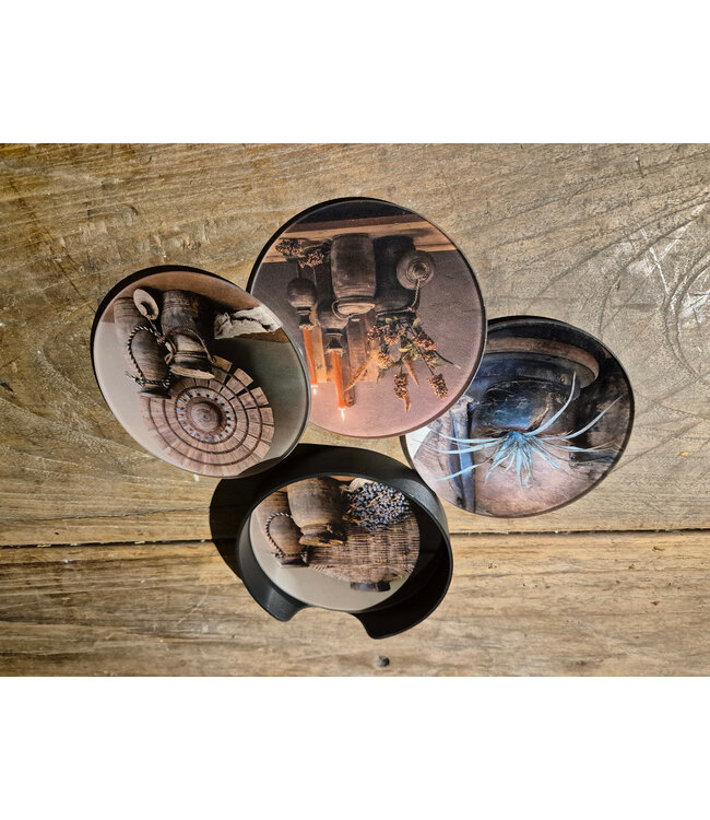 024 - Set van 4 onderzetters plexiglas - Stoere artikelen (2) - 10 cm