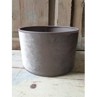 2011 -KKL - lampenkap - taupe velours - 20 x 20 x 13 cm