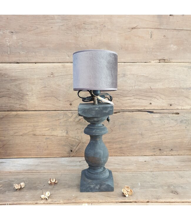 2014 - KKL - lampenkap - Grijs-taupe velours - 15 cm
