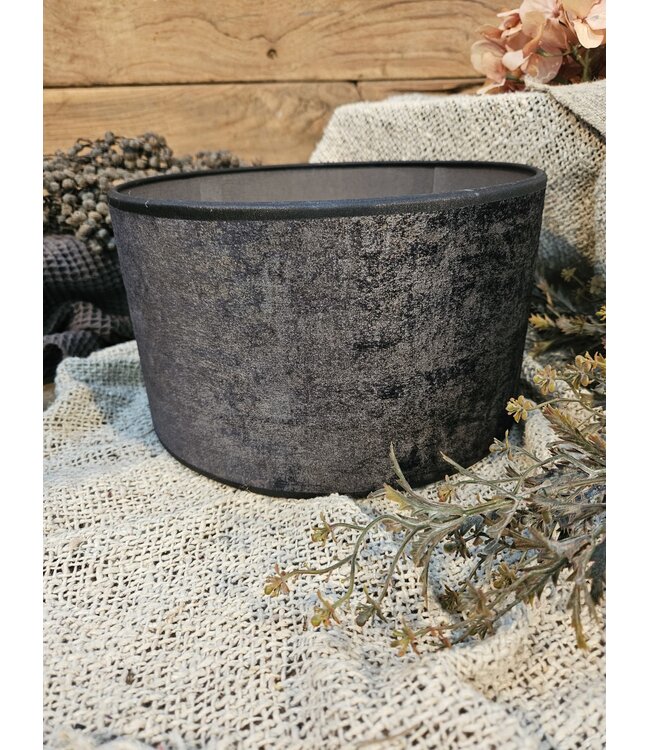 2063 - KKL - lampenkap - donker grijs melee velours - 25 x 25 x 15 cm