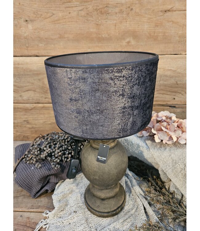 2063 - KKL - lampenkap - donker grijs melee velours - 25 x 25 x 15 cm