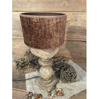 2066 - KKL - Lampenkap - camel velours - 20 x 20 x 13 cm