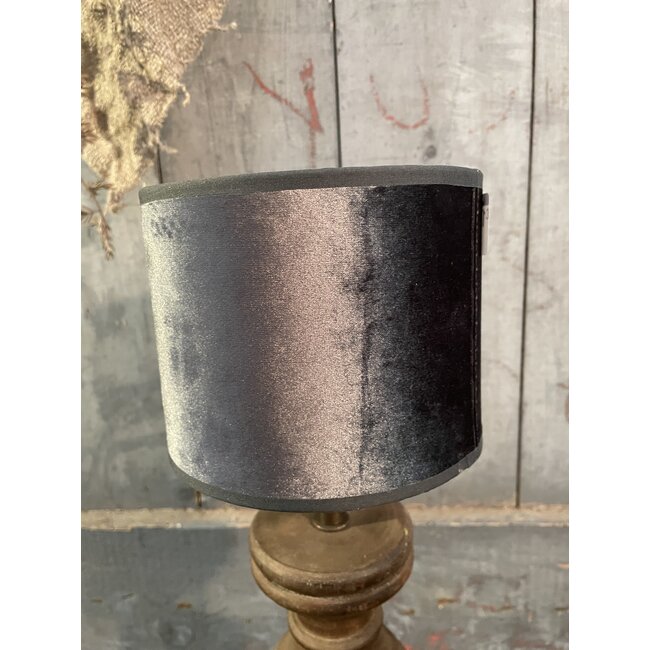 2012 - KKL - Lampekap - grijs velours - 15 x 15 x12 cm