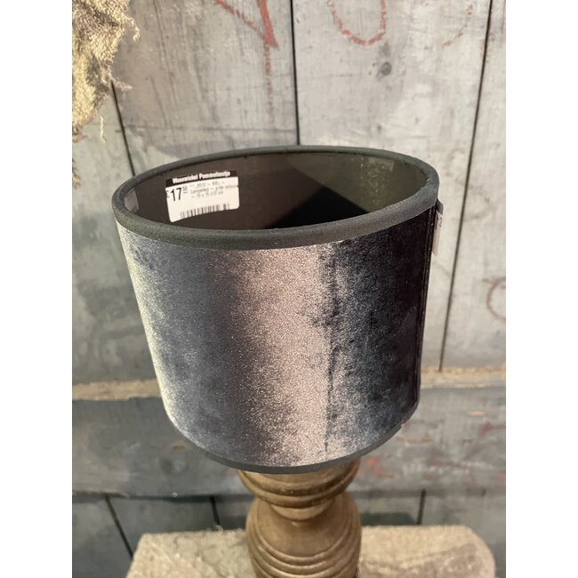 2012 - KKL - Lampekap - grijs velours - 15 x 15 x12 cm