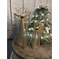 Metalen engel met glas - 6,5x9,5x18,5cm