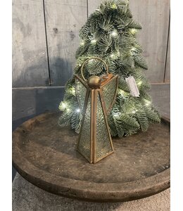 Metalen engel met glas - 6,5x9,5x18,5cm