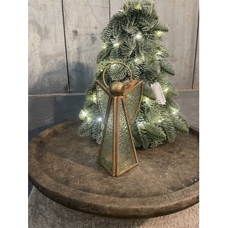 # Metalen engel met glas - 6,5x9,5x18,5cm