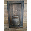 mix - Wandpaneel met vaas en houten lijst - 40 x 64 cm hoog - excl bloemen