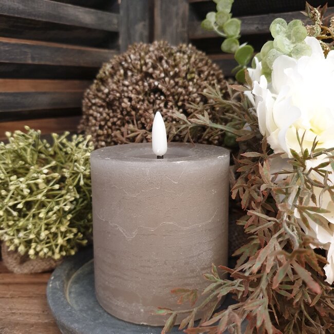 Countryfield Stompkaars rustiek Ø7,5CM LED ro Lyon S grijs-L7,5B7,5H8CM