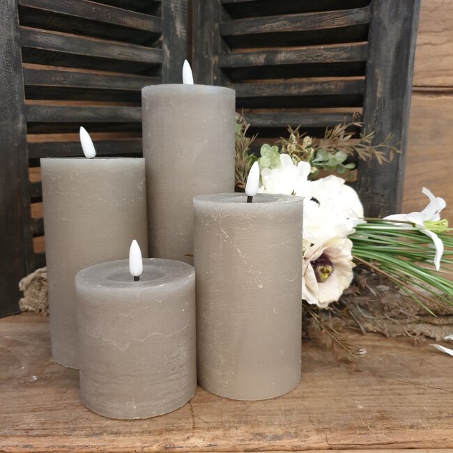 Countryfield Stompkaars rustiek Ø7,5CM LED ro Lyon S grijs-L7,5B7,5H8CM