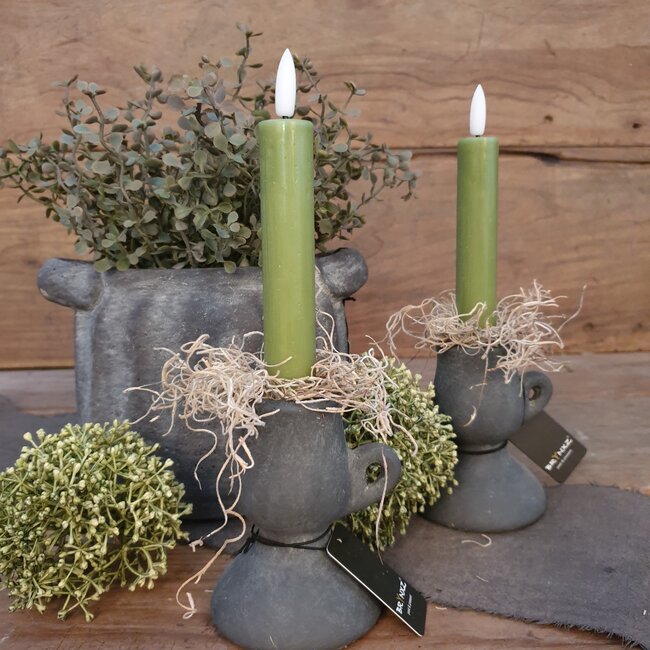 Countryfield # Korte dinerkaars rustiek Ø2,2CM LED ro Lyon S s2 l.groen-L2B2H15CM