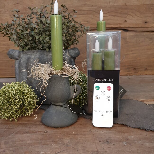 Countryfield # Korte dinerkaars rustiek Ø2,2CM LED ro Lyon S s2 l.groen-L2B2H15CM