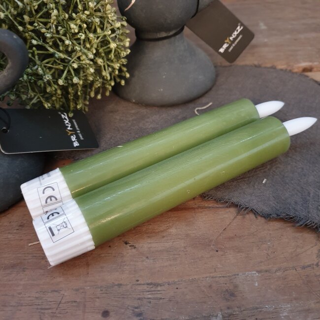 Countryfield # Korte dinerkaars rustiek Ø2,2CM LED ro Lyon S s2 l.groen-L2B2H15CM