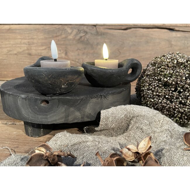 Countryfield # Theelicht rustiek Ø4CM LED ro Lyon s2 grijs-L4B4H5,2CM