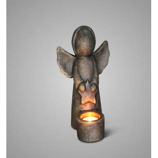 Tealightcup Angel with Star Majestic Brown L D.14 H.20