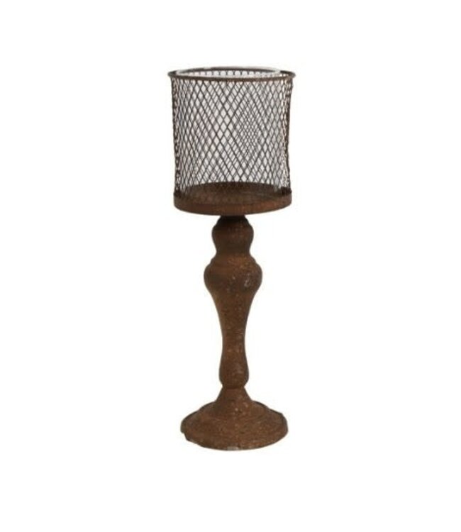 Countryfield # Kandelaar op voet Kanya S roest-L11,5B11,5H34CM
