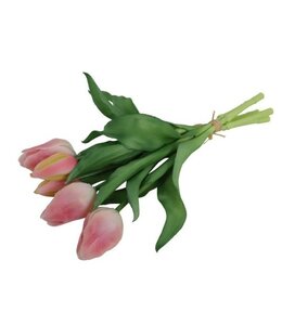 Countryfield # Kunst boeket Tulp Tulipa 3Dp roze/cr-L15B15H28CM