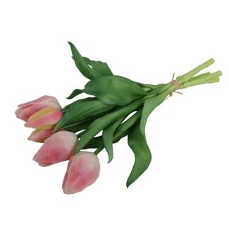Countryfield Kunst boeket Tulp Tulipa 3Dp roze/cr-L15B15H28CM