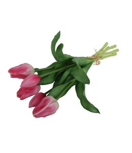 Countryfield Kunst boeket Tulp Tulipa 3Dp d.roze/-L15B15H28CM