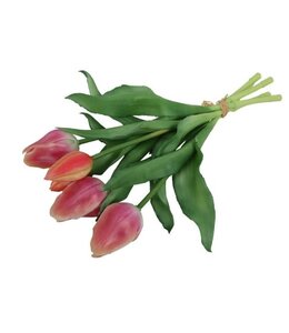 Countryfield Kunst boeket Tulp Tulipa 3Dp zalm/cr-L15B15H28CM