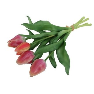 Countryfield Kunst boeket Tulp Tulipa 3Dp zalm/cr-L15B15H28CM