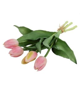 Countryfield Kunst boeket Tulipa 3D S roze/crème-L15B15H29CM