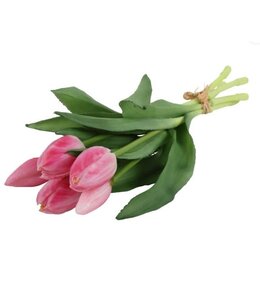 Countryfield # Kunst boeket Tulipa 3D S d.roze/wit-L15B15H29CM