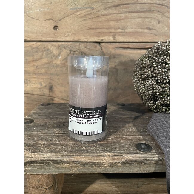 Ledkaars - grijs - 5 x 7,5 cm - excl. 2AA batterijen