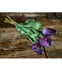 Countryfield Kunst boeket Tulp Tulipa 3Dp d.paars-L15B15H28CM